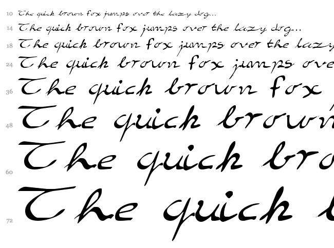 Elegant Hand Script font waterfall